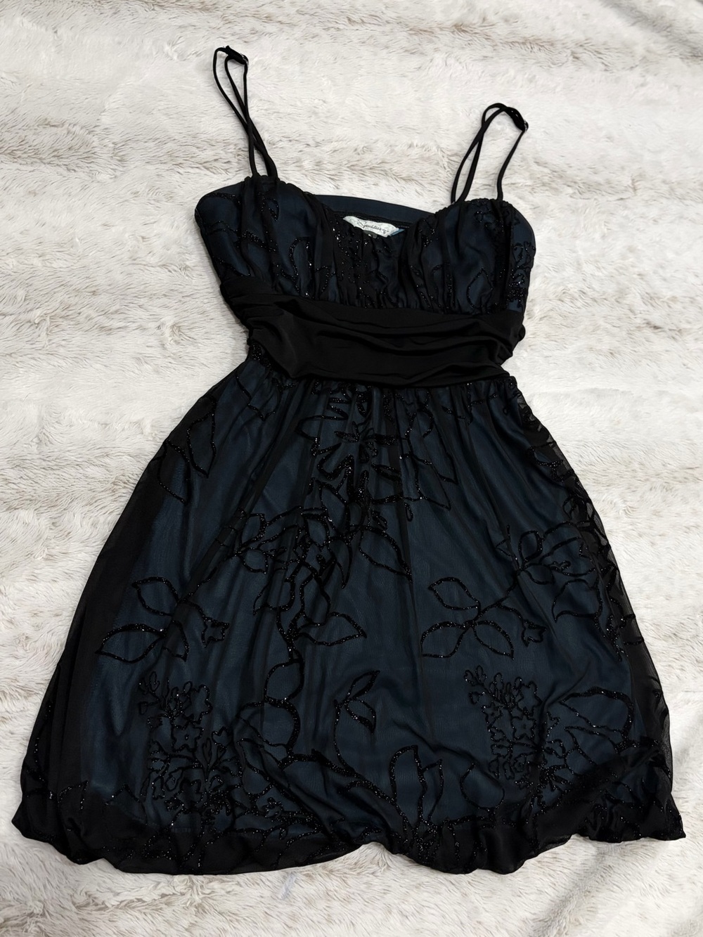 Vintage Y2K Speechless Whimsygoth Fairy Glitter Mesh Corset Dress Dark Feminine
